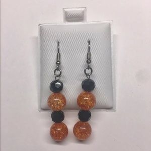 Artesian glass and pumpkin glass earrings